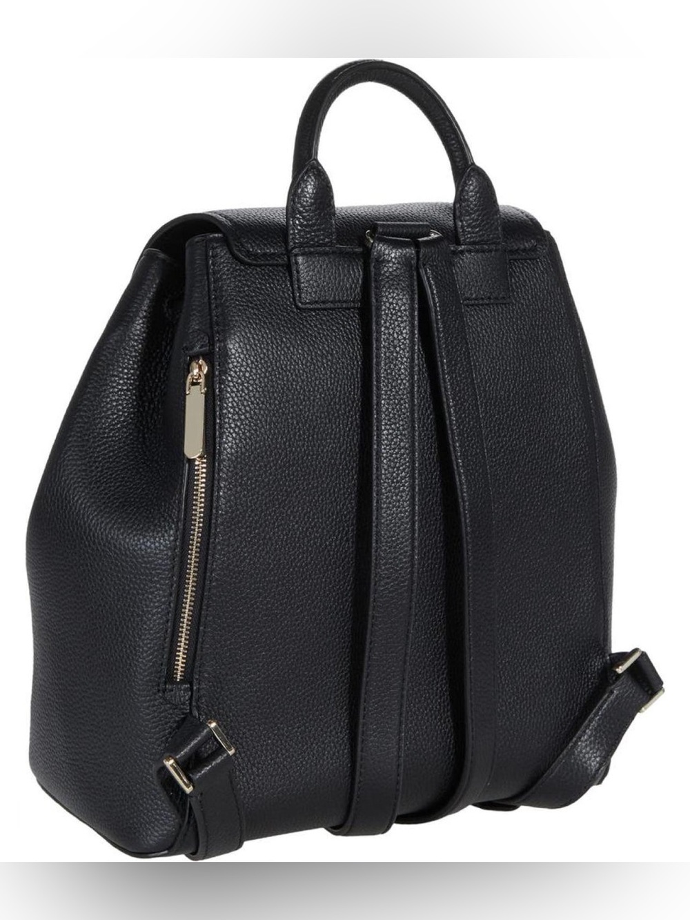 NWT Kate Spade New York Black Pebbled Leather Medium Flap Backpack -MSRP$359♠️ - Picture 5 of 11